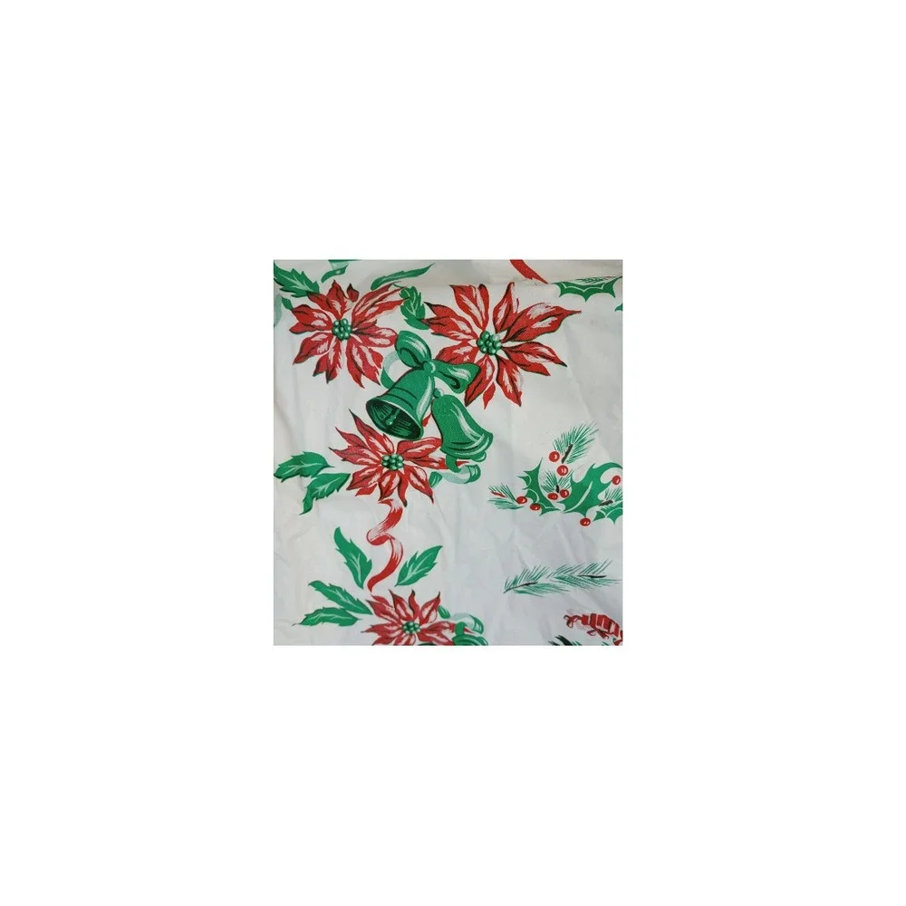 Vintage rare Christmas vinyl plastic AOP Tablecloth EUC‎